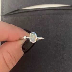 Kendra Scott Chastain Ring Rainbow Moonstone and 14K white gold size 6
